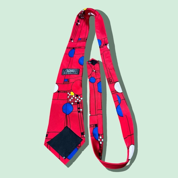 Men’s 100% Silk Vintage Neck Tie Acme Studios 1995 Art Institute Of Chicago - Picture 5 of 7